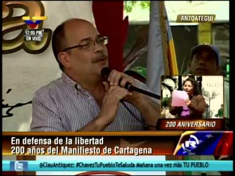 Ministro Pedro Calzadilla en Barcelona sobre los 200 años del Manifiesto de Cartagena