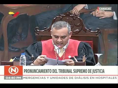 Maikel Moreno lee solicitud del TSJ para allanar inmunidad de Juan Guaidó