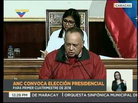 Asamblea Constituyente venezolana convoca Elecciones Presidenciales antes del 30 abril 2018