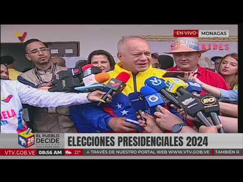 Diosdado Cabello declara tras votar este 28 julio 2024 en El Furrial, estado Monagas