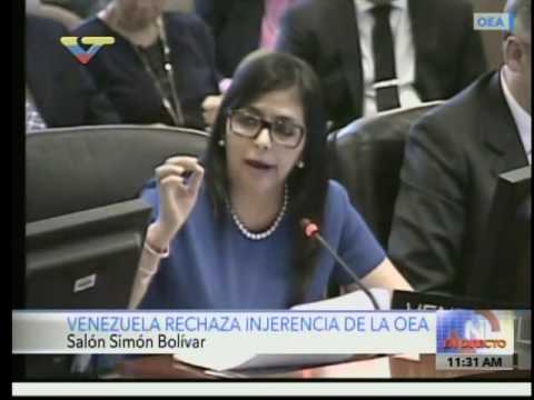 Espectacular intervención de canciller venezolana Delcy Rodríguez en OEA (+toma y dame con Paraguay)