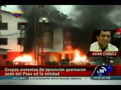 Resumen de VTV de algunas agresiones de este lunes por parte de simpatizantes de Capriles