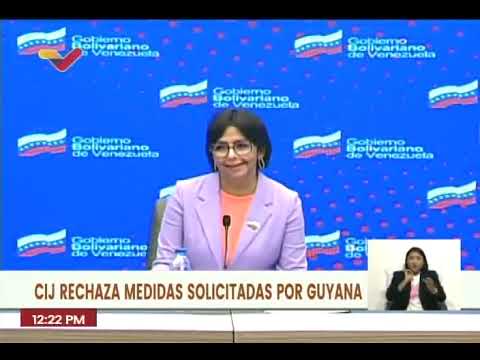 Delcy Rodríguez responde a decisión de la Corte Internacional de Justicia de este 1 diciembre 2023