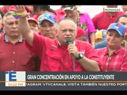 Diosdado Cabello en Monagas, gran concentración en apoyo a la Constituyente