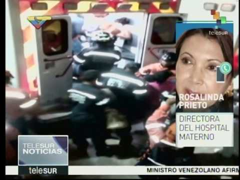 Rosalinda Prieto, directora del Materno Infantil de El Valle, entrevistada en Telesur