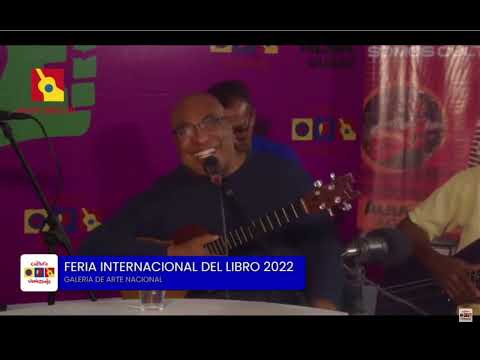Oscar Lista y el grupo Seis en Gaita tocando en la FILVEN 2022