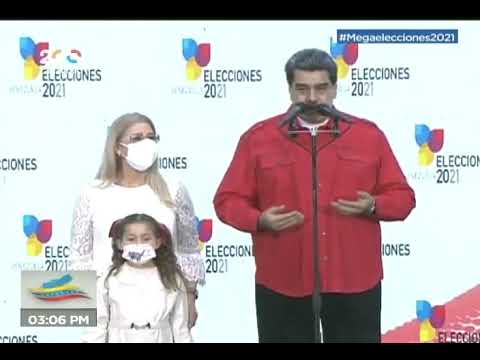 Presidente Maduro declara a la prensa tras votar en Megaelecciones este 21 de noviembre de 2021
