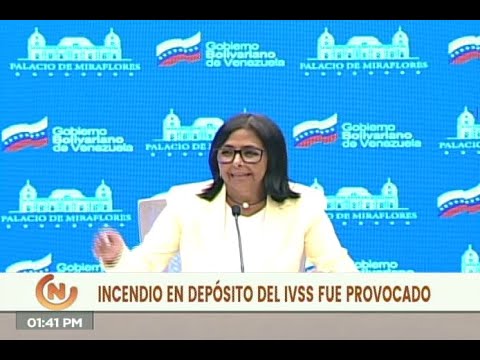 Delcy Rodríguez: Incendio en instalaciones del IVSS en Antímano fue provocado, inició en 5 puntos