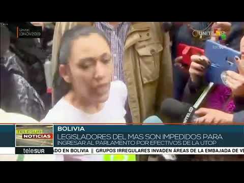 Adriana Salvatierra, Presidenta Senado de Bolivia, denuncia: No les permiten entrar al Parlamento