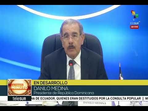 Presidente Danilo Medina: Diálogo gobierno-oposición se reanudará este miércoles 10:30 am