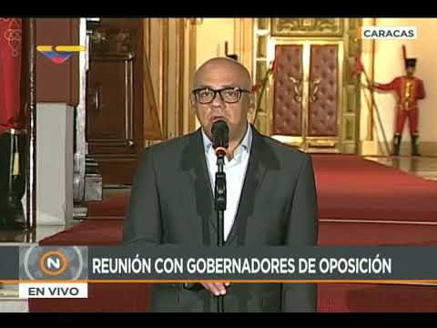 Jorge Rodríguez declara tras reunión de Maduro con 4 gobernadores opositores
