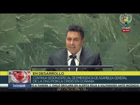 Samuel Moncada en la ONU rechaza las sanciones impuestas a Rusia tras ataque a Ucrania