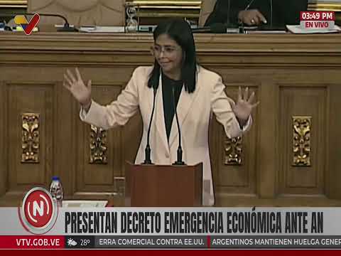 Delcy Rodríguez presenta Decreto de Emergencia Económica a la Asamblea Nacional, 10 abril 2025
