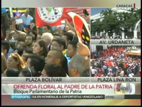 Bloque Parlamentario Bolivariano realiza ofrenda floral al Libertador antes de juramentación AN