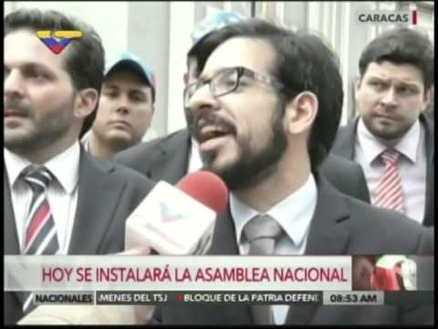Miguel Pizarro entrevistado por Jesús Manzanarez de VTV antes de entrar a instalación nueva AN