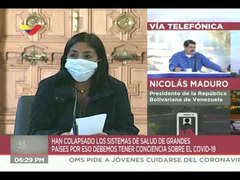 Reporte Coronavirus Venezuela, 20/03/2020, Delcy Rodríguez y Nicolás Maduro, jornada en Miraflores