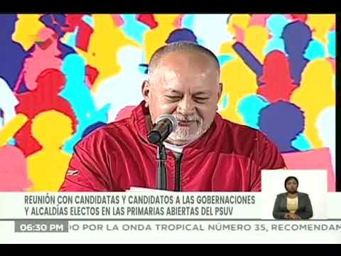 Diosdado Cabello lee lista de gobernadores y alcaldes decididos por PSUV tras revisión en primarias