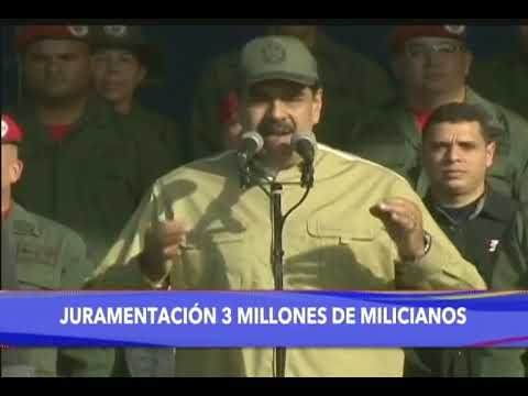 Maduro juramenta a 3,3 millones de milicianos, acto completo, 8 diciembre 2019
