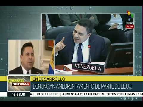 Samuel Moncada, embajador de Venezuela en OEA, entrevista el 16 febrero 2019 en Telesur