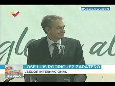 Zapatero en rueda de prensa desde Venezuela este 21 de noviembre durante Megaelecciones (1/2)