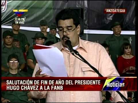 Nicolás Maduro lee salutación de fin de año de Chávez a las Fuerzas Armadas
