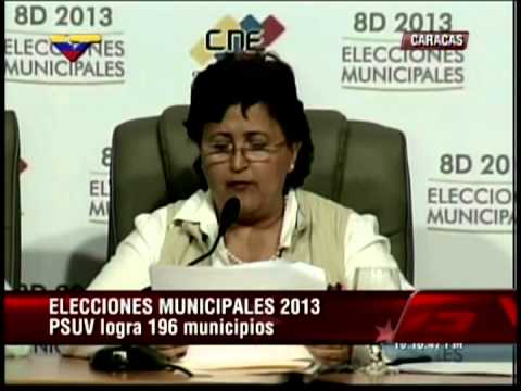 Tibisay Lucena lee primer boletín del CNE este 8 de diciembre de 2013