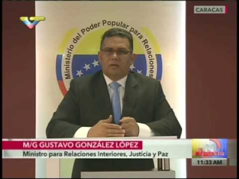 Ministro González López sobre estadounidense Joshua Holt capturado con armas en Ciudad Caribia