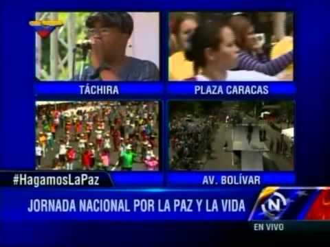 Ministro Fidel Barbarito en evento del Movimiento por la Paz y la Vida, Av Bolívar