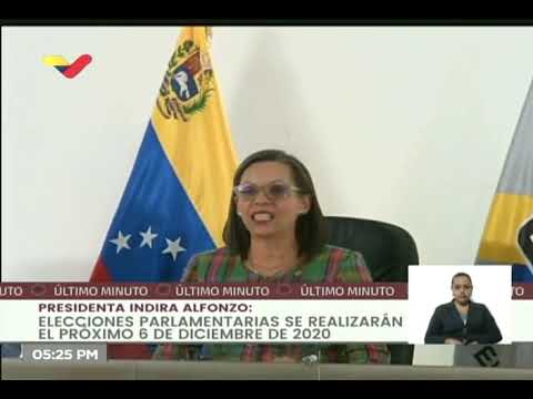 6 de diciembre serán las elecciones legislativas en Venezuela: Presidenta del CNE publica cronograma