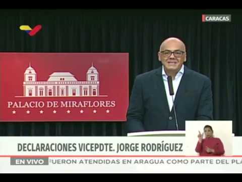 Jorge Rodríguez, rueda de prensa sobre dinero para &quot;ayuda humanitaria&quot; que fue robado, 17 junio 2019