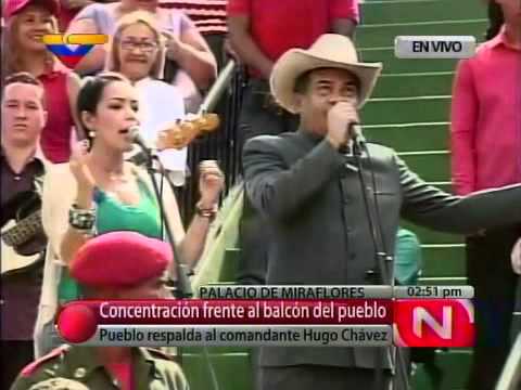 El Presidente Hugo Chávez en el Balcón del Pueblo este 22 de mayo de 2011