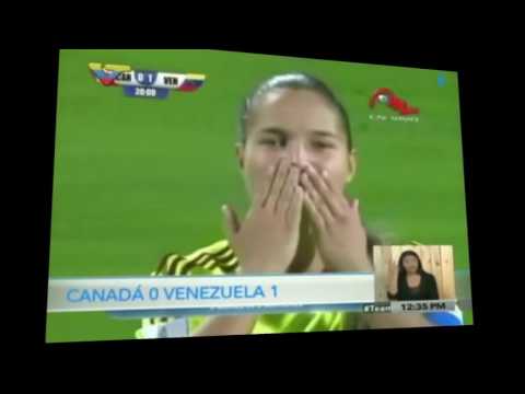 Primer gol de Deyna Castellanos en partido Venezuela-Canadá