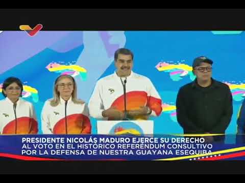 Maduro vota en el referendo por la Guayana Esequiba a las 6 de la mañana