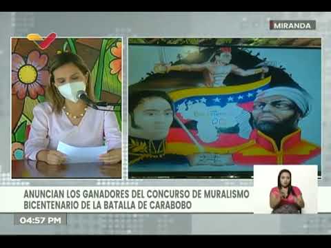 Anuncian ganadores de concurso de Muralismo Bicentenario Batalla de Carabobo en Miranda