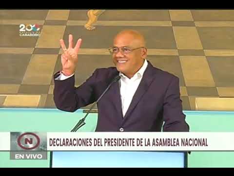 Jorge Rodríguez, presidente de la Asamblea Nacional de Venezuela, declara tras Megaelecciones