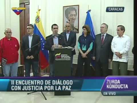 Vicepresidente Jorge Arreaza declara tras mesa de diálogo con la MUD