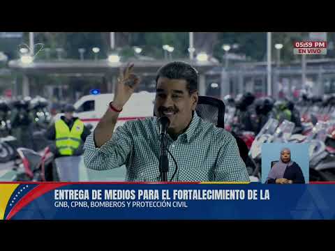 Maduro entrega recursos para Bomberos, Protección Civil, Guardia Nacional Bolivariana y PNB