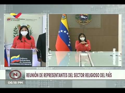 Delcy Rodríguez se reúne con representantes religiosos para reactivar iglesias y sitios de culto