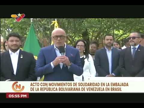 Movimientos de Brasil se reúnen con Jorge Rodríguez y devuelven embajada de Venezuela