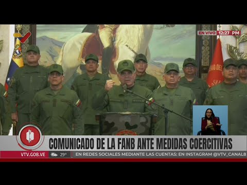 Vladimir Padrino encabeza comunicado de la FANB ante nuevas &quot;sanciones&quot; desde EEUU contra Venezuela