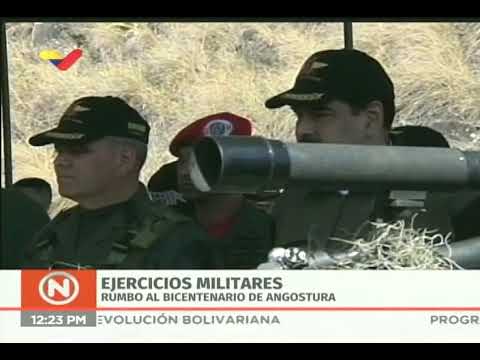 Presidente Maduro en maniobras militares en Caracas, 1 febrero 2019