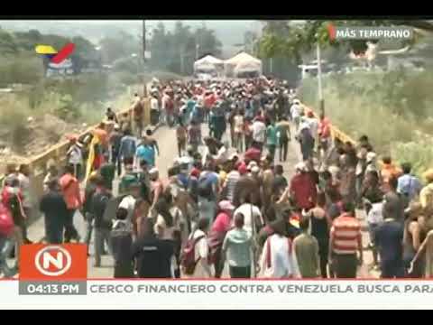 Opositores causan disturbios en puente Simón Bolívar para intentar pasar &quot;ayuda humanitaria&quot;