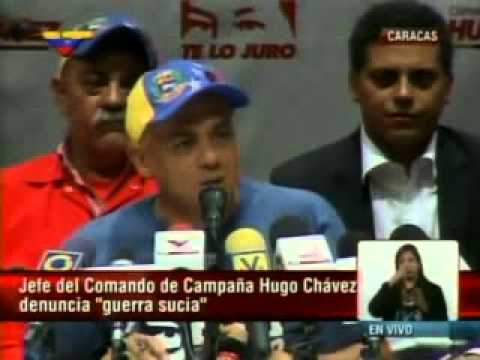 Rueda de prensa de Jorge Rodríguez, jefe del Comando Hugo Chávez, el 13 de abril de 2013