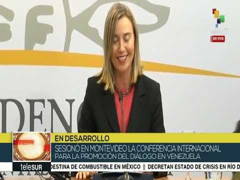 Mogherini y Novoa leen conclusiones de Conferencia en Uruguay para Diálogo en Venezuela