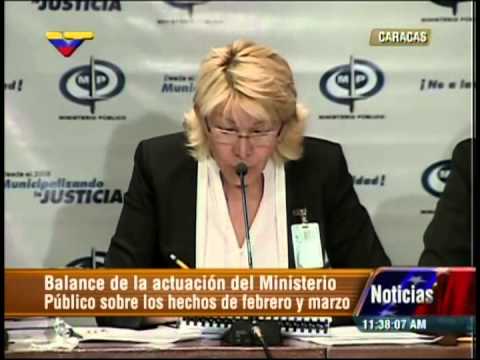 Rueda de prensa compelta de Fiscal general Luisa Ortega Díaz, 28/03/14