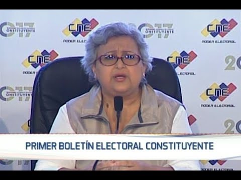 Tibisay Lucena lee primer boletín del CNE con resultados de la Asamblea Constituyente