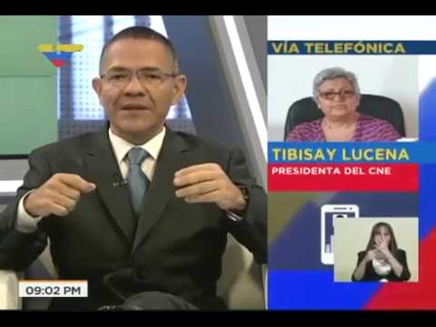 Presidenta del CNE, Tibisay Lucena, entrevistada por Ernesto Villegas este 28 de julio