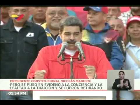 Discurso de Nicolás Maduro, marcha 1 de Mayo de 2019, tras intento de golpe de Estado