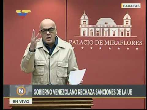 Jorge Rodríguez, ministro de Comunicación venezolano, rechaza sanciones de la Unión Europea