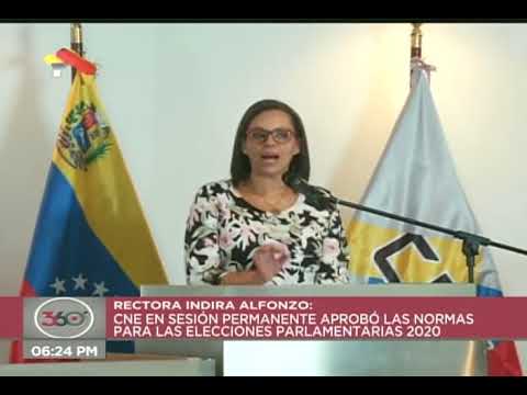 Presidenta del CNE de Venezuela: Aprueban normas especiales para las elecciones parlamentarias 2020